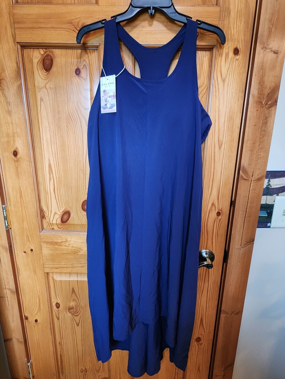 HALARA Breezeful RacerPocket Navy Blue High-Low Midi Dress, XL